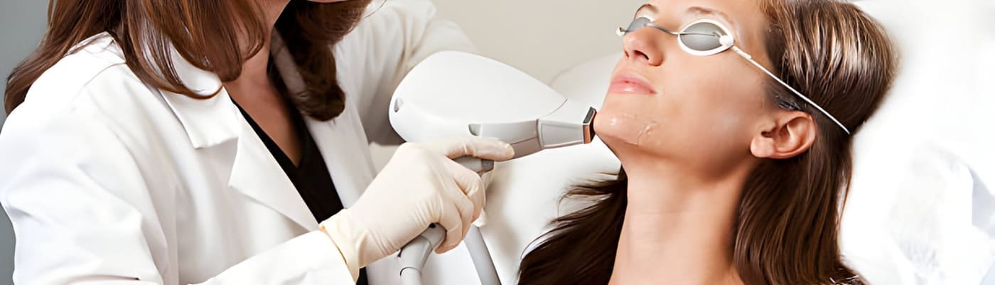 A qualified practitioner performing a laser treatment — where the combined Level 2 to 4 pathway leads